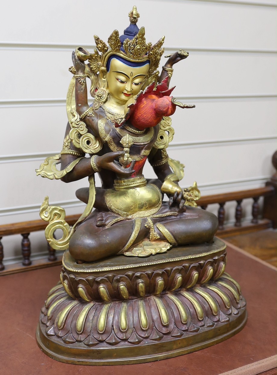 An Indian bronze buddha